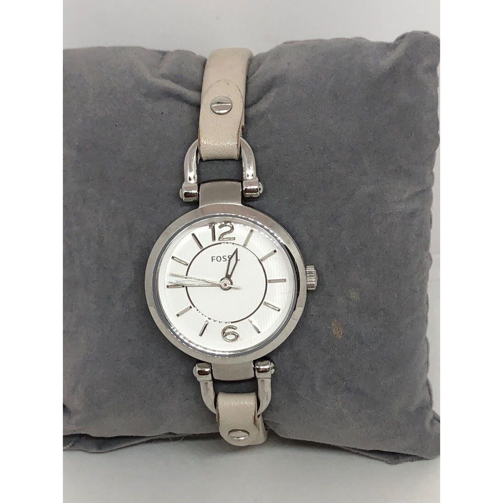Fossil ES3808 Women's Beige Leather Analog White Dial Genuine Wrist Watch E249